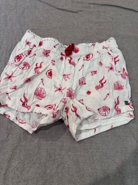 Disney Roxy Mermaid Junior's L Red  Soft-Shell Pull on Shorts Drawstring